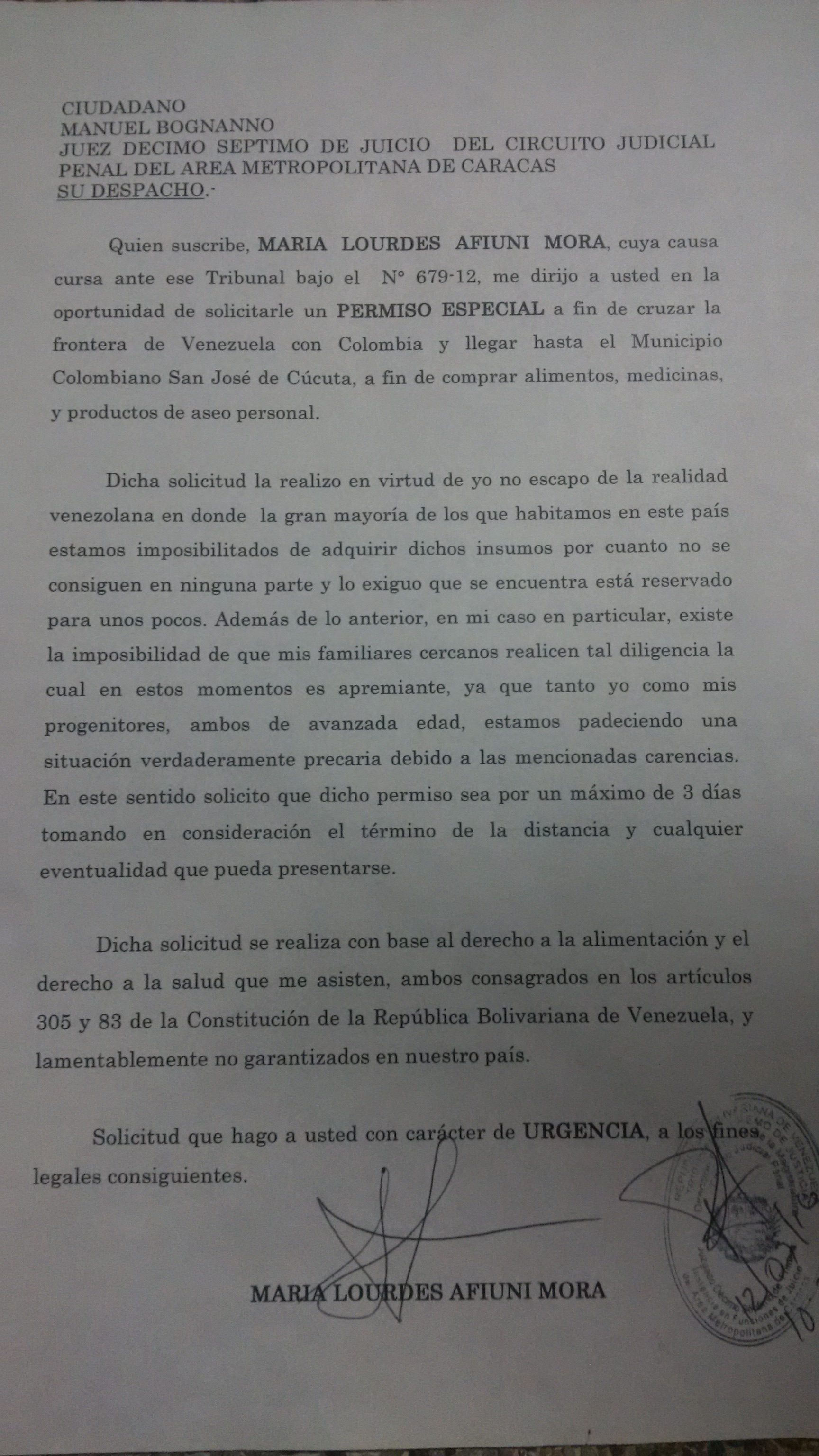solicitud de permiso