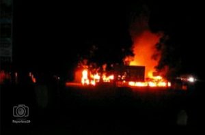 *El personal militar adscrito al punto de control siniestrado, fue evacuado por un helicóptero militar ante la arremetida de los residentes.