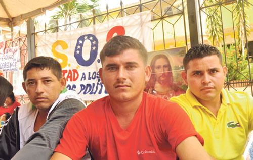 Jairo Molina, Argenis Contreras y Deivys Molina se incorporaron a la huelga. (Foto Cortesía)