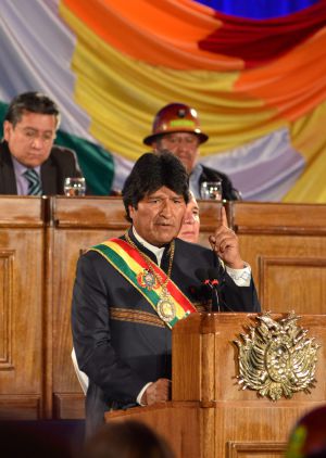 Evo Morales, durante un discurso en Cochabamba. / JORGE ABREGO (EFE)