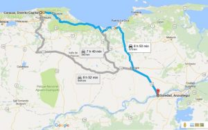 Recorrido aproximado de Lenín Bastidas en su caminata por la Libertad de Venezuela. (Google Maps)
